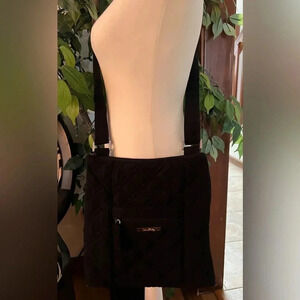 RETIRED: Vera Bradley | ladies black microfiber crossbody handbag